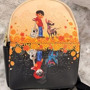 Loungefly Coco movie characters, Cream and Black Backpack